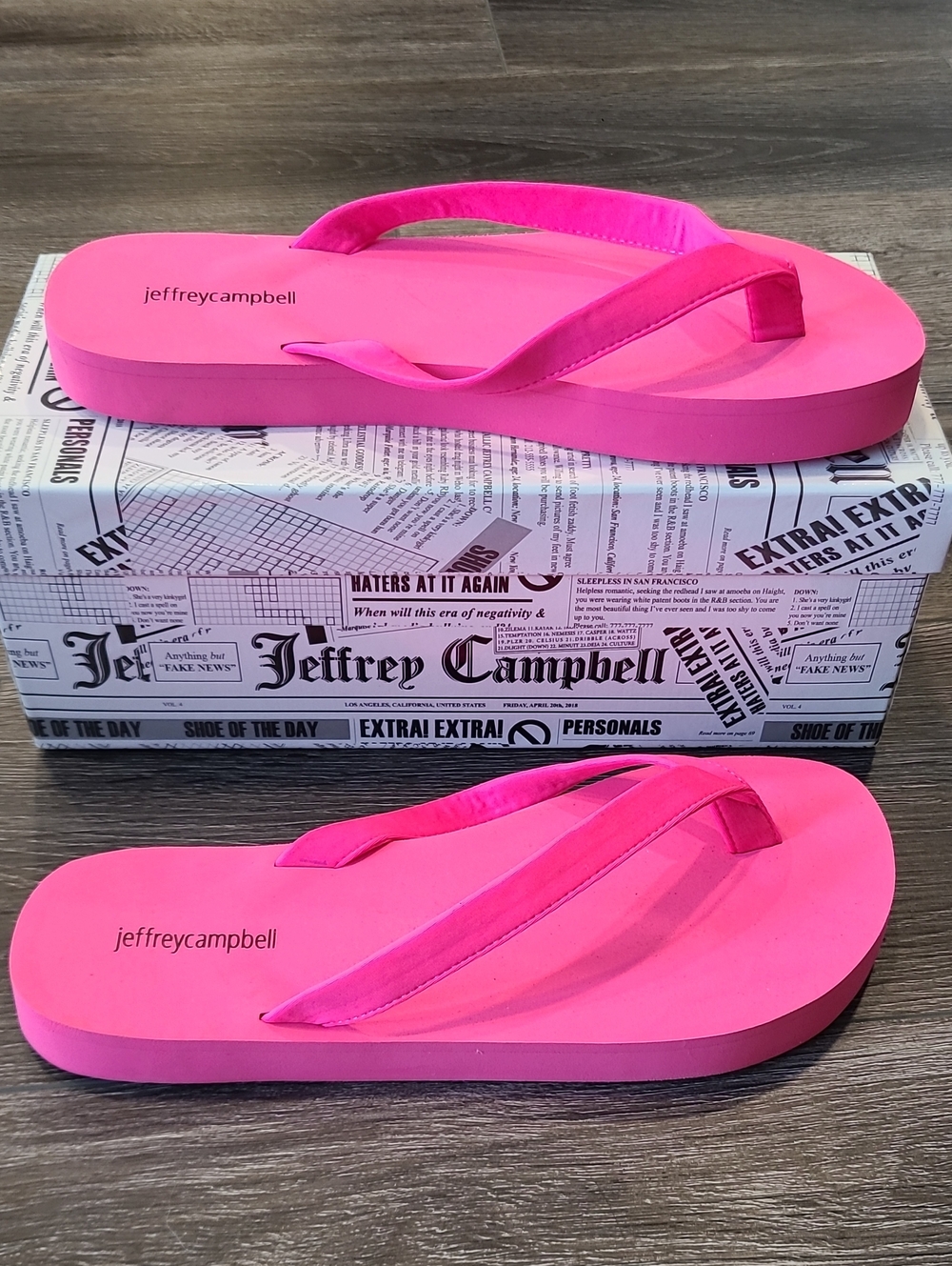 Jeffrey Campbell Vibrant Pink Platform Flip Sandals
